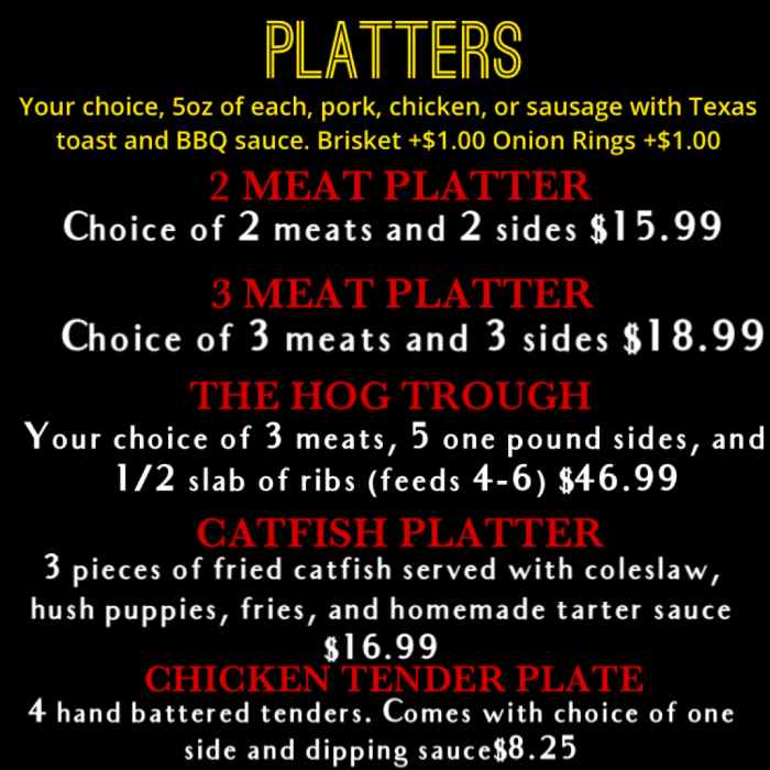 Page 3 of menu, Vincent's BBQ Conway, AR