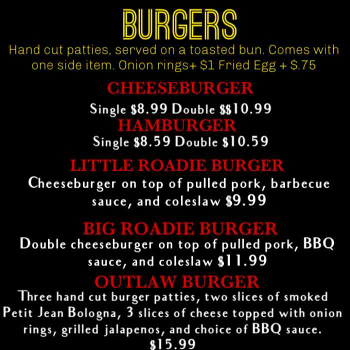 Page 5 of menu, Vincent's BBQ Conway, AR