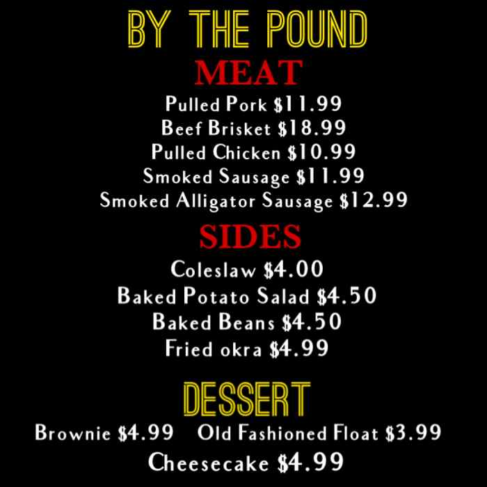 Page 6 of menu, Vincent's BBQ Conway, AR